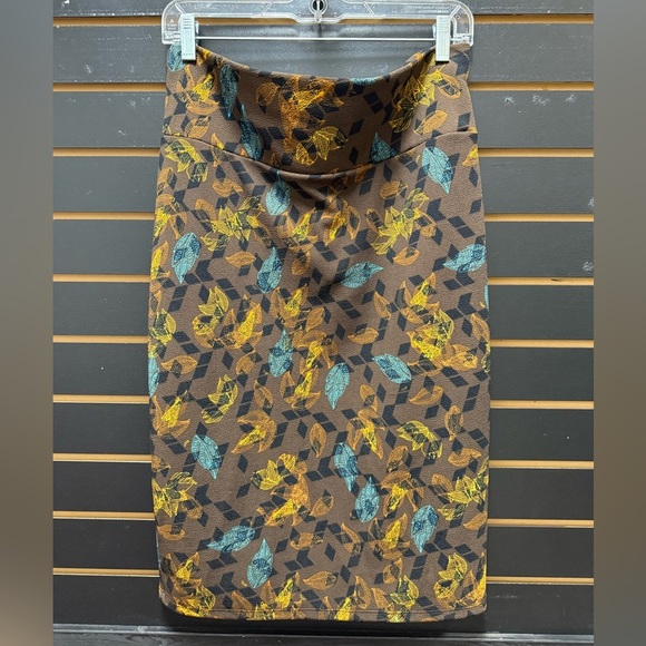 Floral Patterned Brown Skirt - Picture 1 of 3